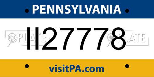 II27778 Pennsylvania License Plate