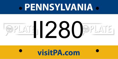 II280 Pennsylvania License Plate