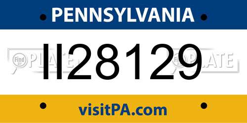 II28129 Pennsylvania License Plate