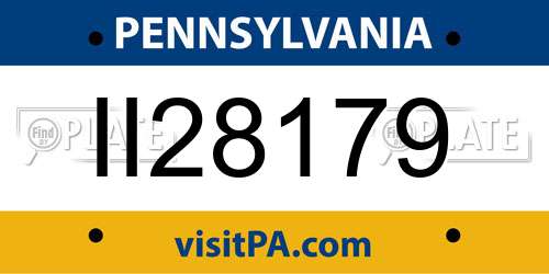 II28179 Pennsylvania License Plate