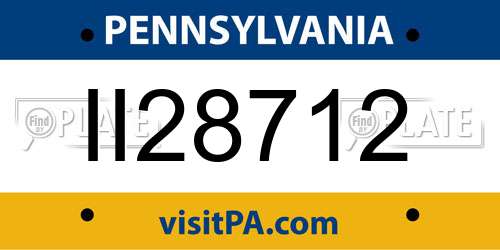 II28712 Pennsylvania License Plate