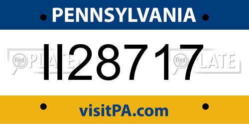 II28717 Pennsylvania License Plate