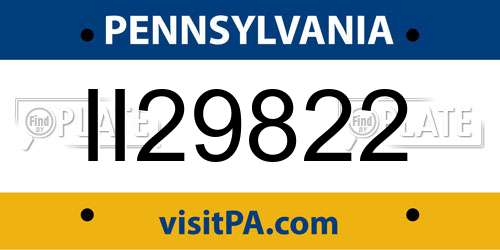 II29822 Pennsylvania License Plate