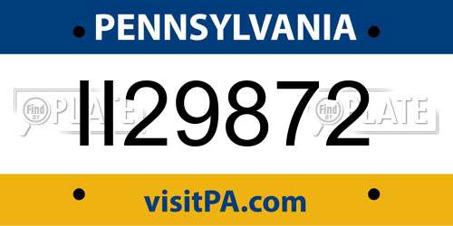 II29872 Pennsylvania License Plate