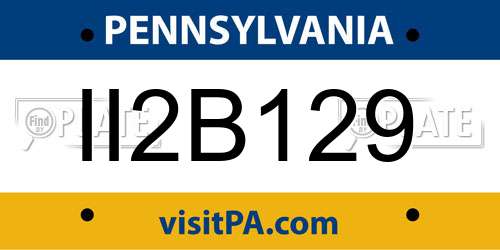 II2B129 Pennsylvania License Plate