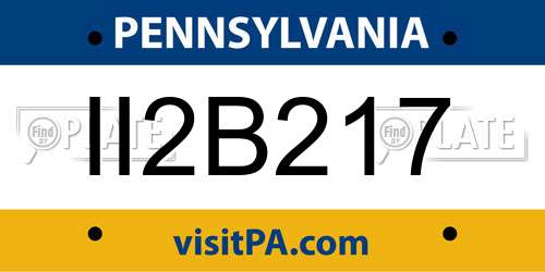 II2B217 Pennsylvania License Plate