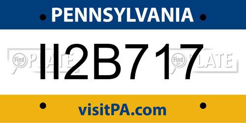 II2B717 Pennsylvania License Plate