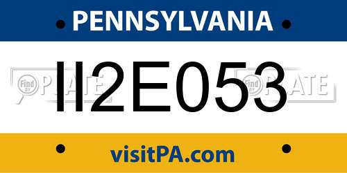 II2E053 Pennsylvania License Plate