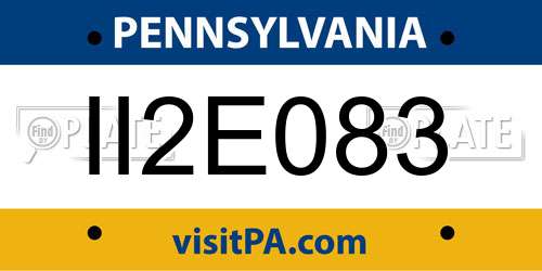 II2E083 Pennsylvania License Plate