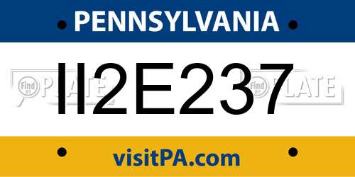 II2E237 Pennsylvania License Plate
