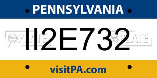 II2E732 Pennsylvania License Plate