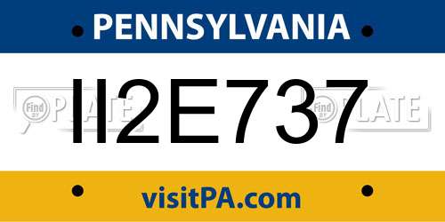 II2E737 Pennsylvania License Plate