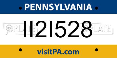 II2I528 Pennsylvania License Plate