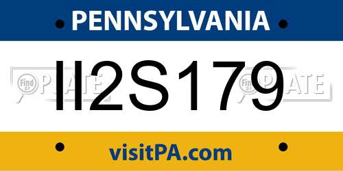 II2S179 Pennsylvania License Plate