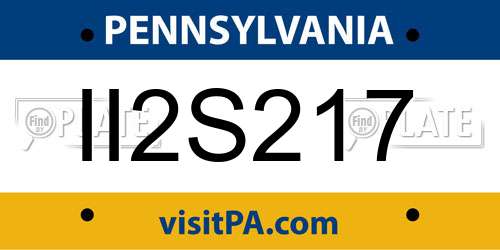 II2S217 Pennsylvania License Plate