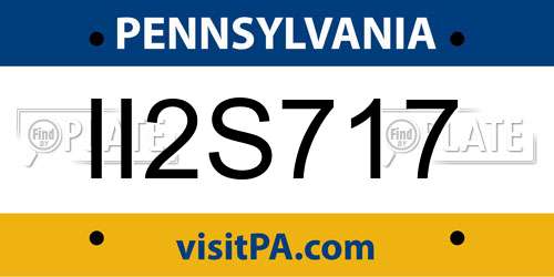 II2S717 Pennsylvania License Plate