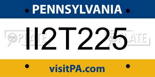 II2T225 Pennsylvania License Plate