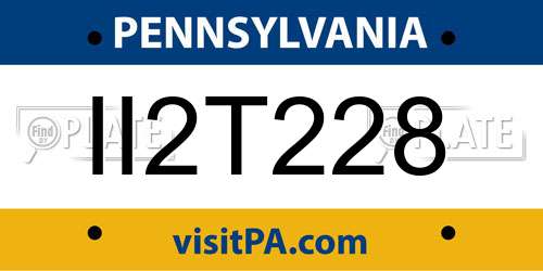 II2T228 Pennsylvania License Plate