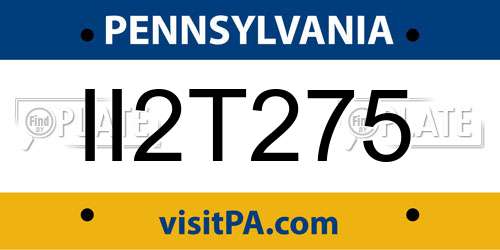 II2T275 Pennsylvania License Plate