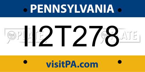 II2T278 Pennsylvania License Plate