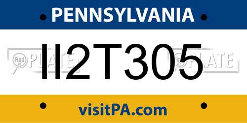 II2T305 Pennsylvania License Plate