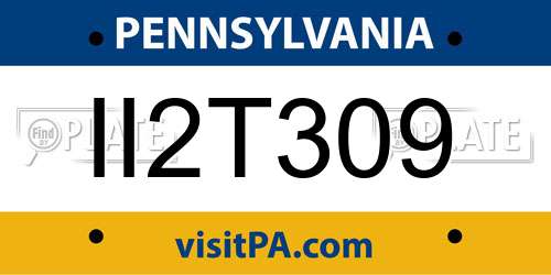 II2T309 Pennsylvania License Plate