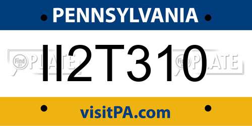 II2T310 Pennsylvania License Plate
