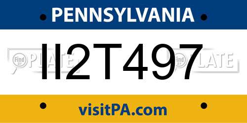 II2T497 Pennsylvania License Plate
