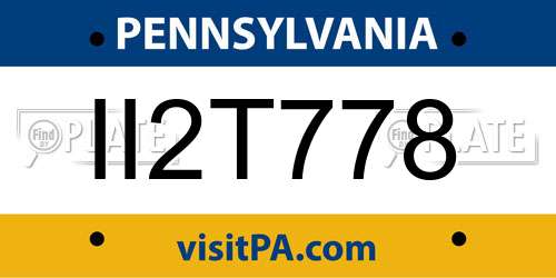 II2T778 Pennsylvania License Plate