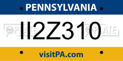 II2Z310 Pennsylvania License Plate