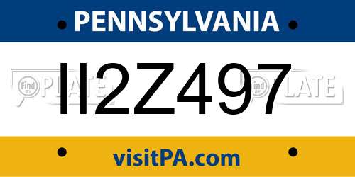 II2Z497 Pennsylvania License Plate