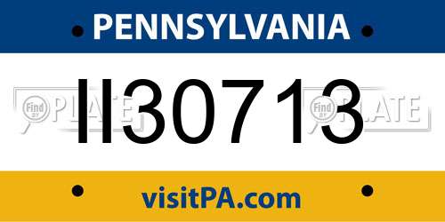 II30713 Pennsylvania License Plate