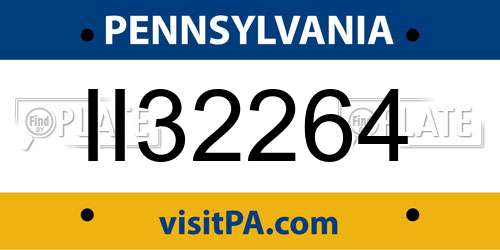 II32264 Pennsylvania License Plate
