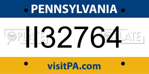 II32764 Pennsylvania License Plate