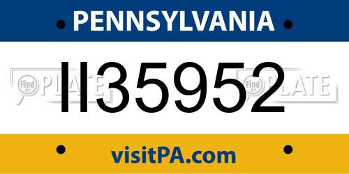 II35952 Pennsylvania License Plate