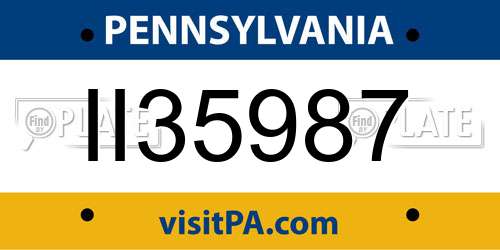 II35987 Pennsylvania License Plate