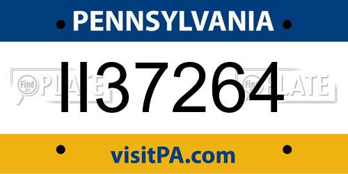 II37264 Pennsylvania License Plate