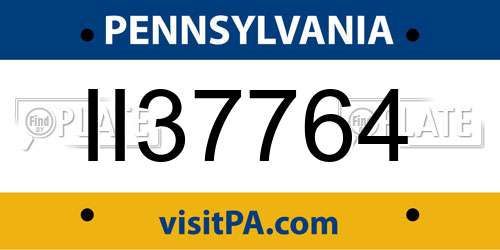 II37764 Pennsylvania License Plate
