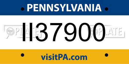 II37900 Pennsylvania License Plate