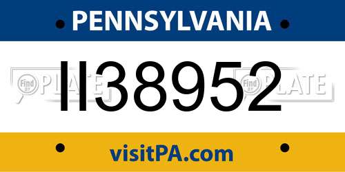 II38952 Pennsylvania License Plate