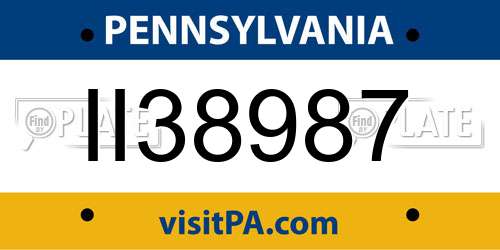 II38987 Pennsylvania License Plate