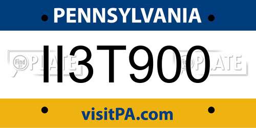 II3T900 Pennsylvania License Plate