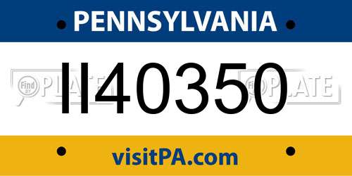 II40350 Pennsylvania License Plate