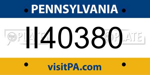 II40380 Pennsylvania License Plate