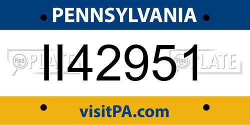 II42951 Pennsylvania License Plate