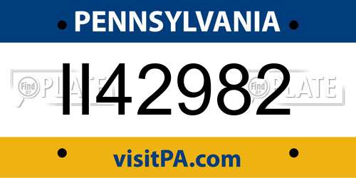 II42982 Pennsylvania License Plate