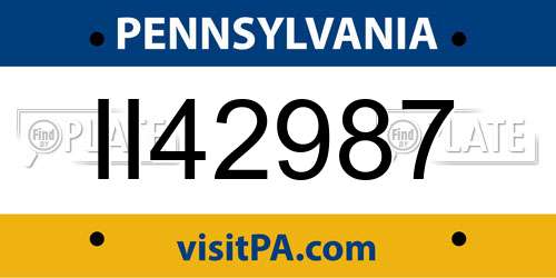 II42987 Pennsylvania License Plate