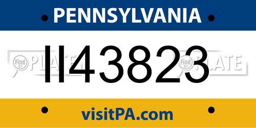 II43823 Pennsylvania License Plate