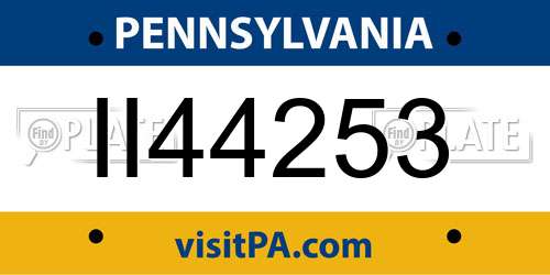 II44253 Pennsylvania License Plate