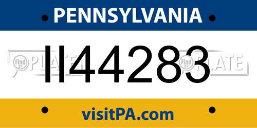 II44283 Pennsylvania License Plate